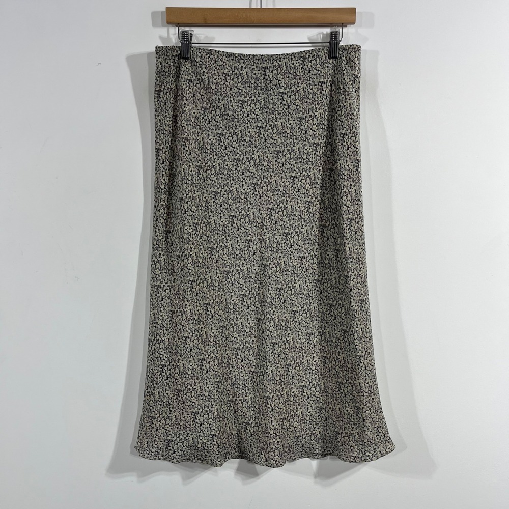 Banana Republic 90s Fairy Grunge 100% Silk Midi Skirt Floral Size 12 Vintage